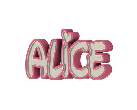 Download Stl File Alice Nameled • 3d Printing Template ・ Cults