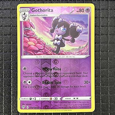 Gothorita 74 189 Darkness Ablaze Pokemon Reverse Holo Uncommon Card EBay