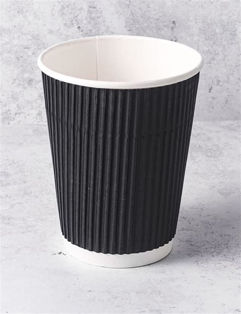 12oz Tall Black Ripple Cup 500 Donovan Bros Ltd