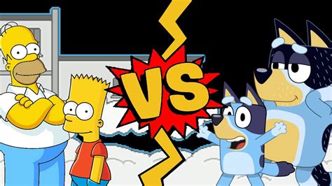 M U G E N Battles Homer Simpson Bart Simson Vs Bluey Heeler Bandit