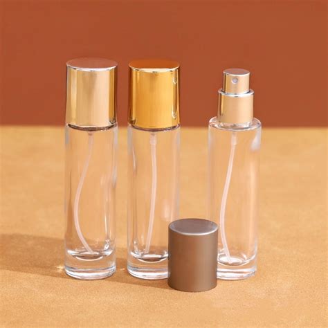 Luxury Cylinder Parfum 15ml Round Glass Perfume Bottle Empty Fragrance