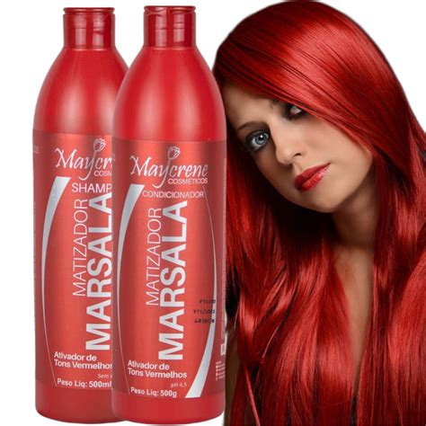 Kit Shampoo Condicionador Marsala Matizador Cabelo Vermelho Shopee Brasil