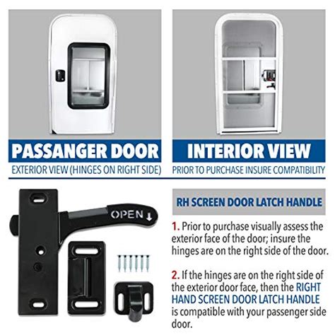 Leisure Coachworks Rv Screen Door Latch Right Hand Handle Kit Camper Motorhome Travel Trailer