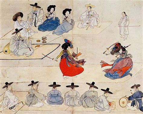 Dance with two swords - Shin Yoon-bok - WikiArt.org