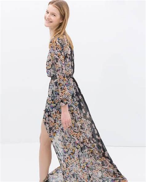 Zara Trafaluc Floral Printed Sheer Maxi Dress Women S Fashion Dresses