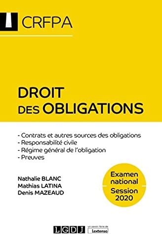 Droit Des Obligations Crfpa Examen National Session Contrats Et