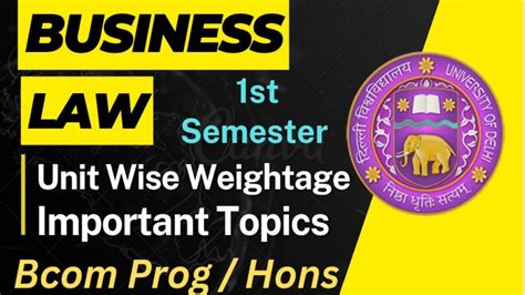 Business Law First Semester Du Important Topics Exam Guide Bcom Prog