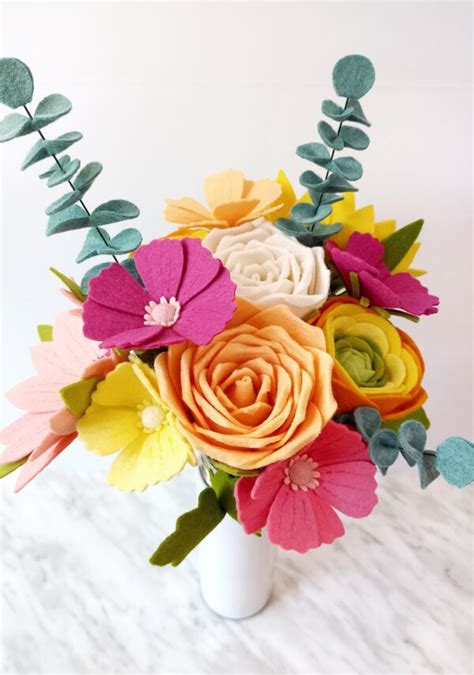 felt flower bouquet patterns tutorial  yellow birdhouse