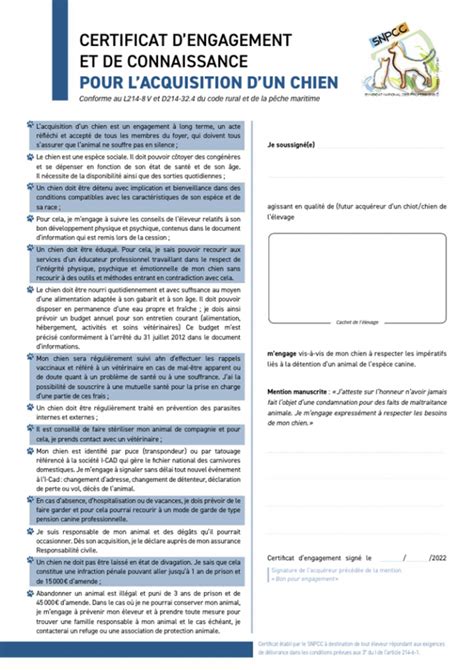 La Signature Dun Certificat Dengagement Et De Connaissance Est