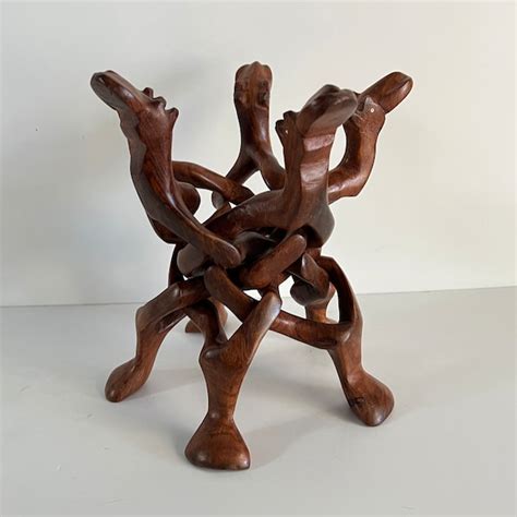 Carved Wood Stand Etsy