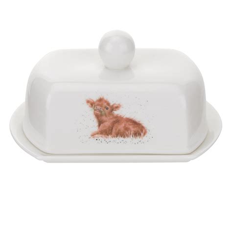 Wrendale Designs Highland Cow Butter Dish Fox And Lantern