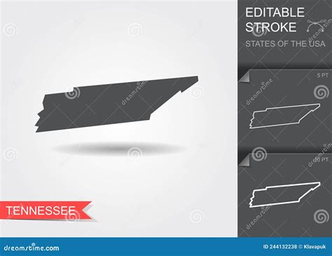 Gestileerde Kaart Van De Vs Staat Van Tennessee Vectorillustratie