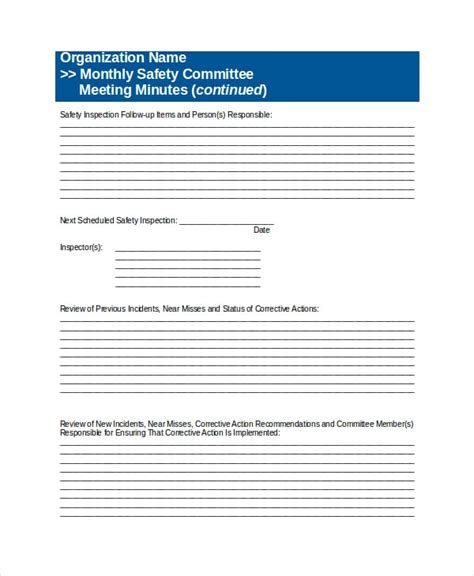 Safety Committee Meeting Agenda Template