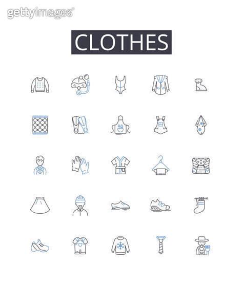 Clothes Line Icons Collection Consolidation Integration Synergy