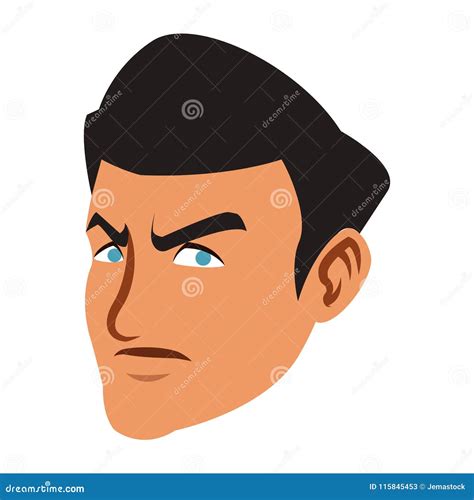 Angry man face cartoon stock vector. Illustration of boss - 115845453