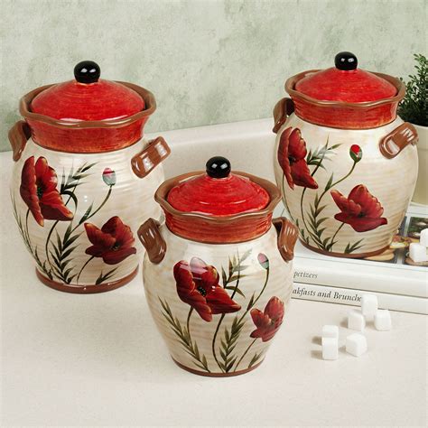 Poppies Kitchen Canister Set Ceramic Canister Set Ceramic Kitchen