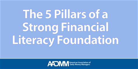 The 5 Pillars For A Strong Financial Literacy Foundation Aadmm