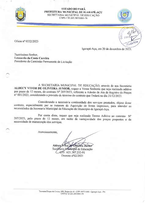 11 JUSTIFICATIVA 1º Termo Aditivo do Contrato nº 207 2023