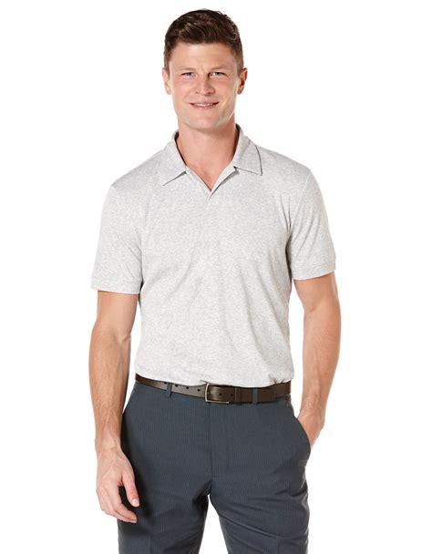 Perry Ellis Open Polo Shirt In Gray For Men Lyst