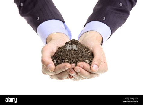 Hands Holding A Pile Of Soil Stock Photo Alamy