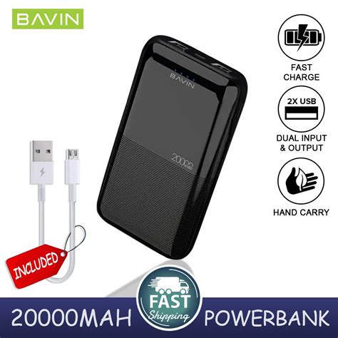 Bavin Pc Mah Powerbank Compact Fast Charging Dual A Usb Port