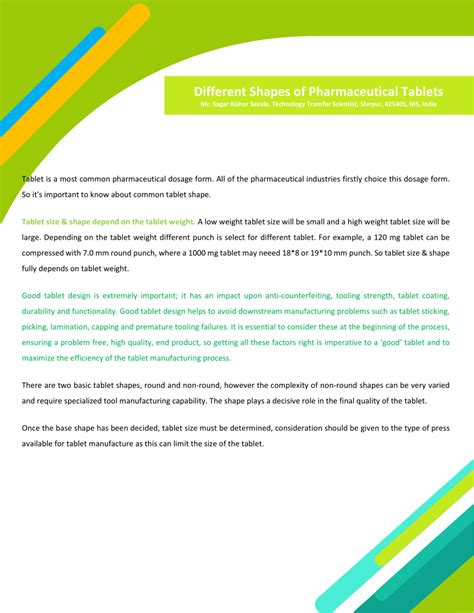 (PDF) Different Shapes of Pharmaceutical Tablets