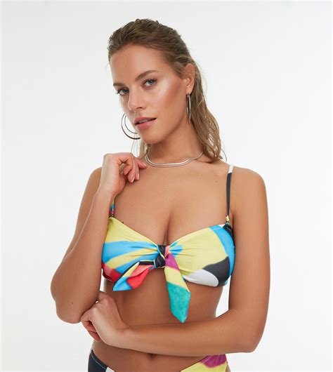 Buy Trendyol Bow Detailed Bikini Top In Blue 6thStreet Qatar