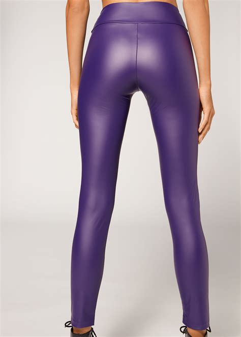 Leggings Mit Leder Effekt Leggings Calzedonia