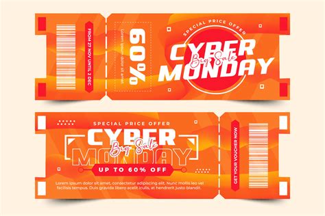 Cyber Monday voucher or coupon design template 13707184 Vector Art at ...