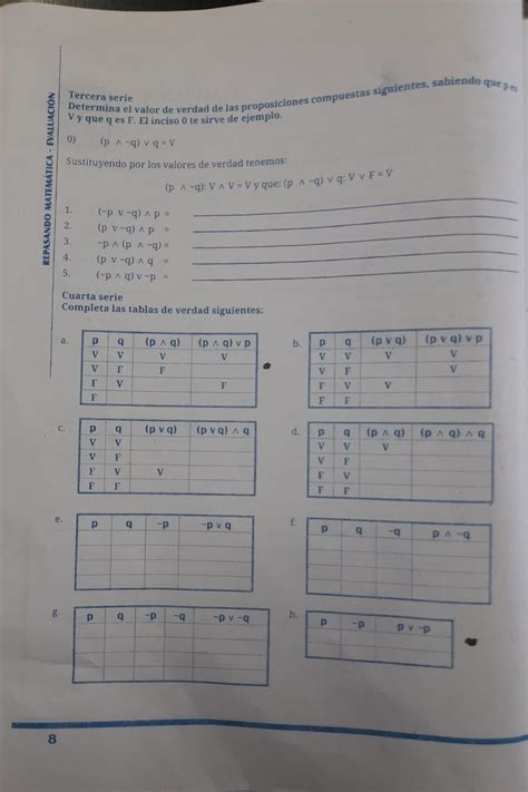 Lógica matemática necesito que me resuelvan la serie 3 y 4 Brainly lat