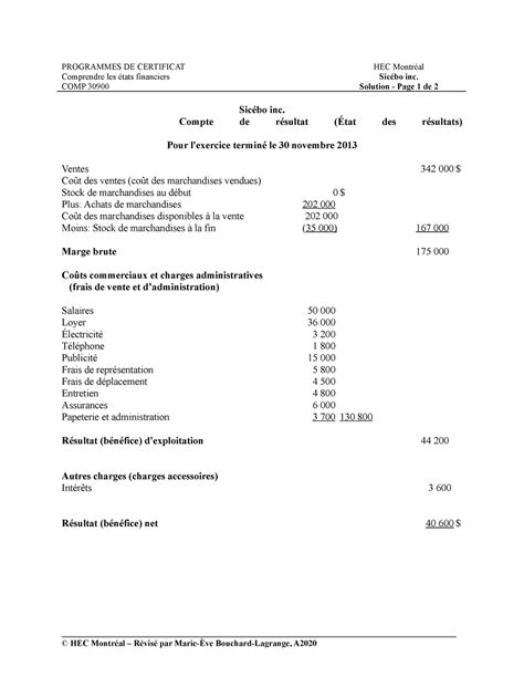 S07 Exercice Sicebo Solution PROGRAMMES DE CERTIFICAT Comprendre