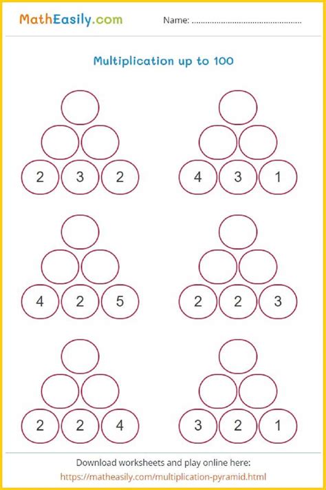 Math Pyramid Worksheet