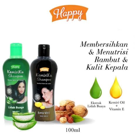 Jual Happy Kemiriku Shampoo Kemiri Extra Vit E 100ml Shopee Indonesia