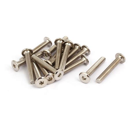 Uxcell M6x40mm Metal Nickel Plated Hex Socket Head Furniture Screws Bolts 16pcs Harfington