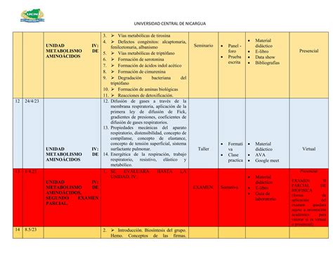 Ejemplo de sílabo de bioquímica para estudiantes de enfermería PPT