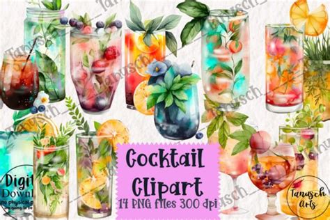 Watercolor Cocktail Clipart Part Graphic By Tanuscharts Creative