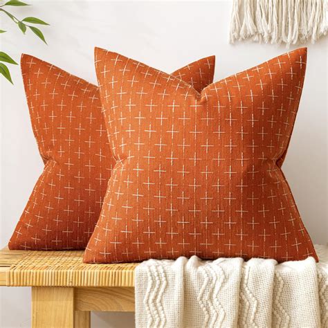 Amazon Miulee Fall Pack Of Decorative Burlap Linen Throw Pillow