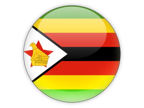 Round Icon Illustration Of Flag Of Zimbabwe