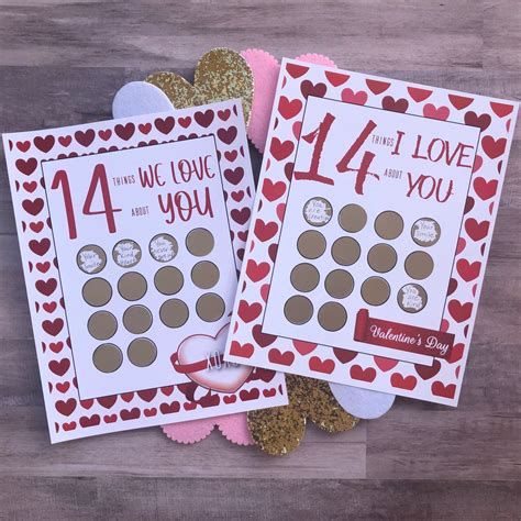 Valentine Scratch Off Print 14 Things I Love About You Valentine S Day