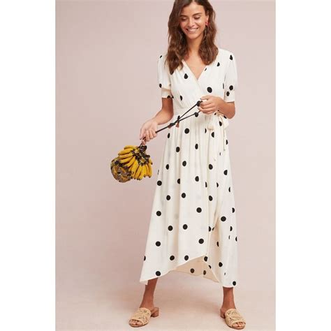 Anthropologie Maeve Breanna Polka Dot Wrap Dress Size Gem