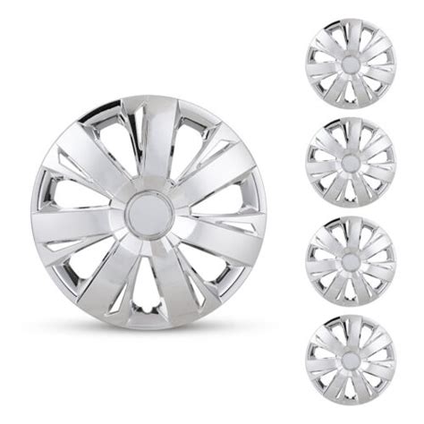 Set Of Chrome Wheel Covers Snap On Full Hub Caps Fit R Tire