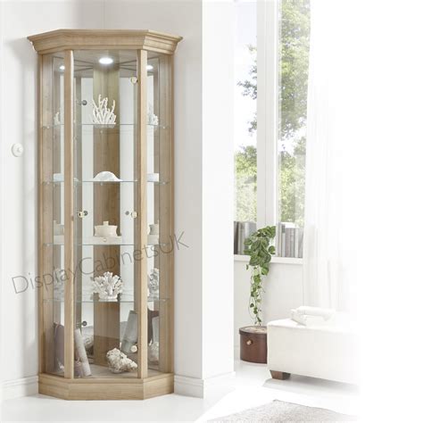 Home T R Glas Eckschrank Pelmet In Eiche Dunkle Eiche Oder Mahagoni