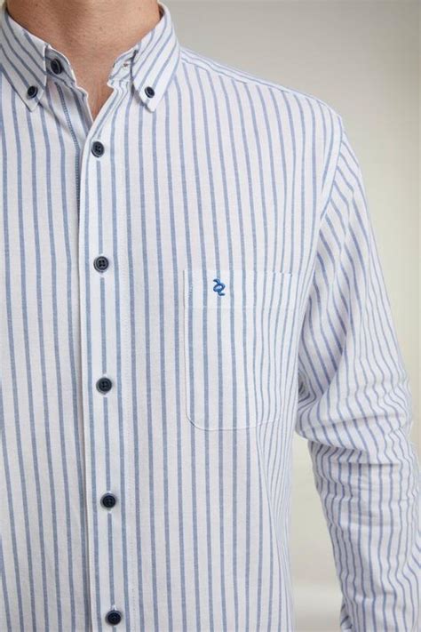 Shirts Blue Striped Long Sleeve Casual Shirt Double Two