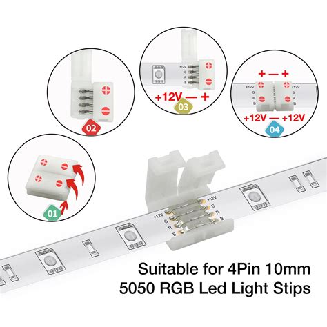 Snapklik Pcs Pin Led Light Connectors Mm Wide Led