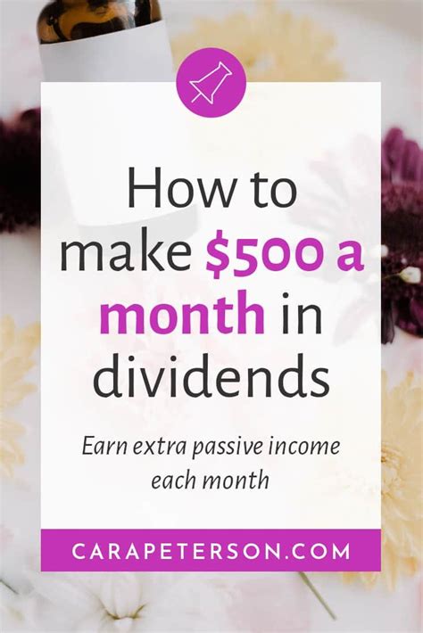 How To Make 500 A Month In Dividends Earn Extra Passive Income