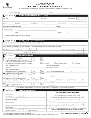 Fillable Online Clm Eca Trc Global Excel Inc Fax Email