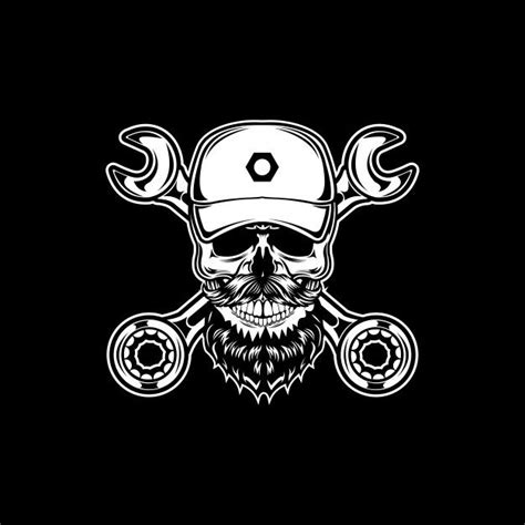 Mechanic Skull Halloween Vector Skull Mechanics Logo