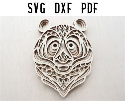 Panda Layered Mandala Laser Cut File Svg Dxf Cut Files