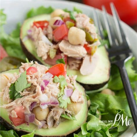 Avocado Filled Canned Tuna Ceviche Salad