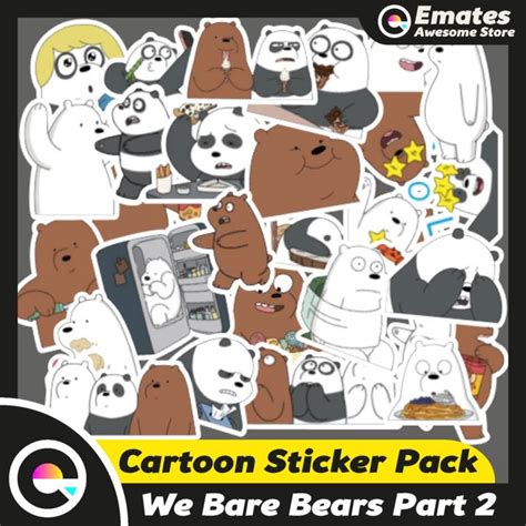 Sticker We Bare Bears Part Two Isi Pcs Sticker Kartun Doraemon